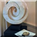 A21. Rose marble and black granite sculpture by Brazilian artist Yvonne Lofgren. 